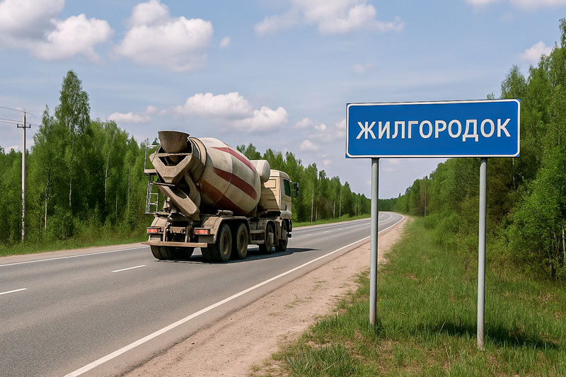 доставка бетона миксером в п. Жилгородок